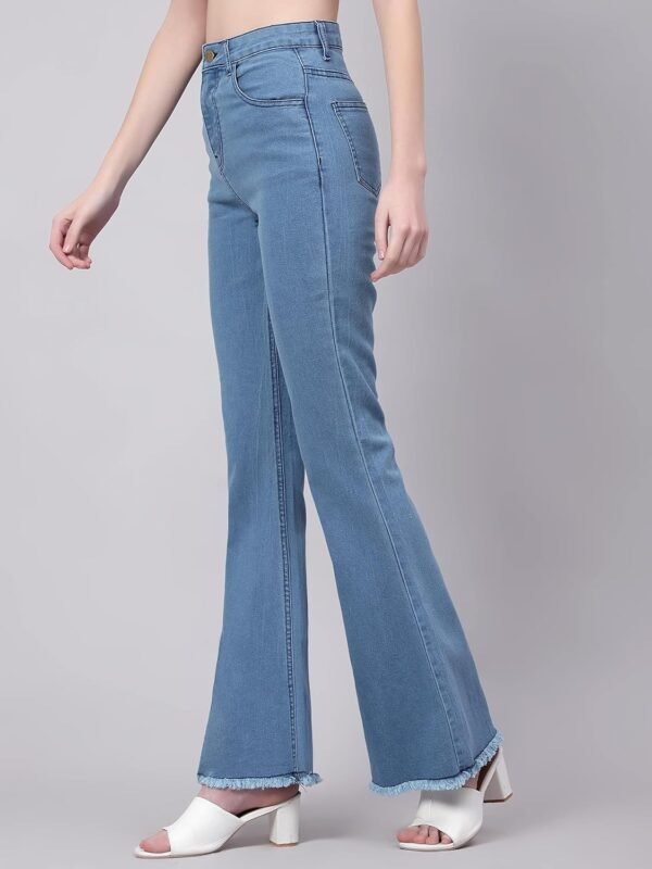KOTTY Womens Cotton Lycra Blend Bootleg Fit High Rise Jeans