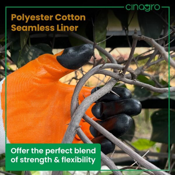 CINAGRO Garden Gloves for Gardening Work, Gardening Gloves for Home Garden, Garden Accessories, Reusable, Hand Gloves (1 Pair)