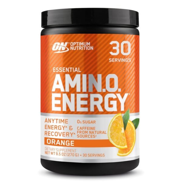 Optimum Nutrition (ON) Amino Energy - Pre Workout with Green Tea Extract, BCAA, Amino Acids, Green Coffee Extract, Energy Powder - Orange Cooler, 30 Servings