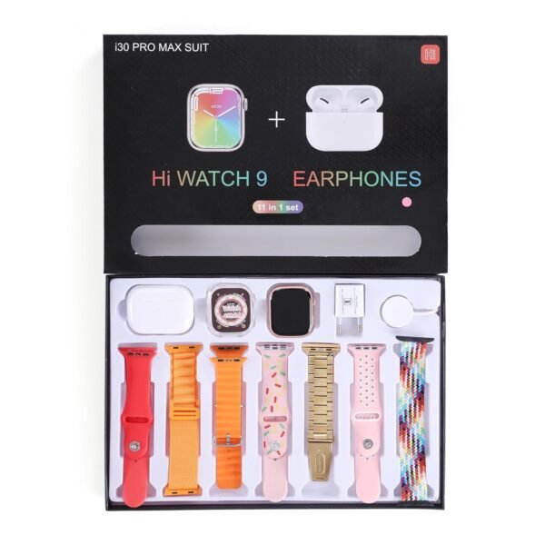DADO I30 PRO MAX Smartwatch and Earphones Combo, 11-in-1 Set with Watch Straps