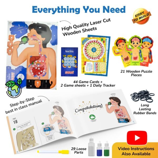 Smartivity My Body My Nutrition Toy for Kids 6-12 Years I Healthy Eating Game, Food Cards, Diet Tracker I Birthday Gift for Boys & Girls I DIY STEM Educational Science Toy for Kids 6,7,8,9,10,11,12