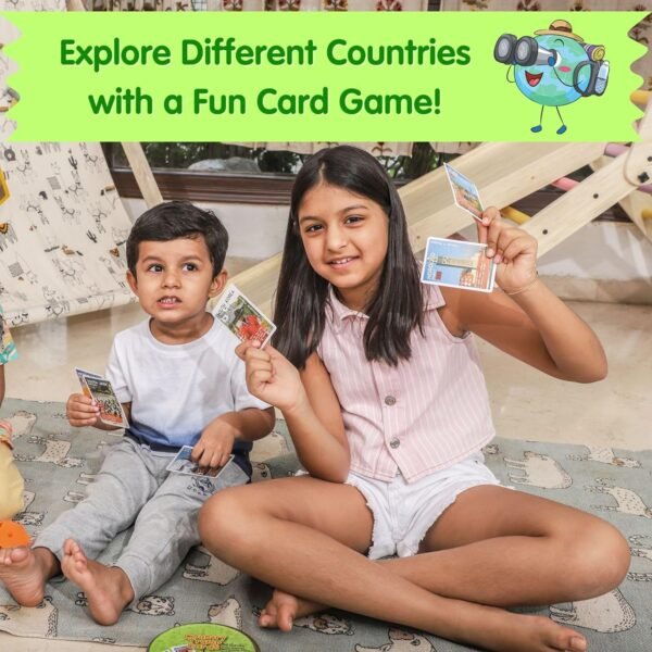 CocoMoco Kids Country Trump Card Game for Kids - Indoor Games for 6, 8+, 10 to 12 Years Boys Girls, Card Game for Kids 7 to 10 Years, Geography Educational Toy Birthday Return Gift for Kids