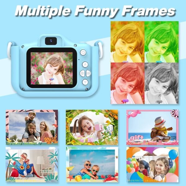 CADDLE & TOES Kids Camera Toys for 3-12 Year Old Boys/Girls, Kids Digital Camera for Toddler with 1080P Video, Chritmas Birthday Festival Gifts for Kids,Camera for Kids (Blue-Teddy)