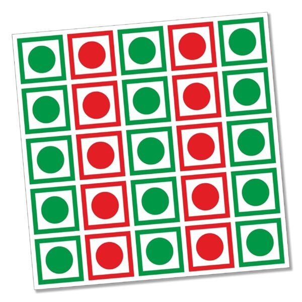 Suvigya Veg Non Veg Food Stickers for Restaurant, Small Size 20x20 mm Paper Labels, Red, Green, 250 Stickers