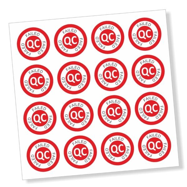 Suvigya QC Fail Stickers for Quality Check, Small Size 20x20 mm Paper Labels, Red, 500 Stickers