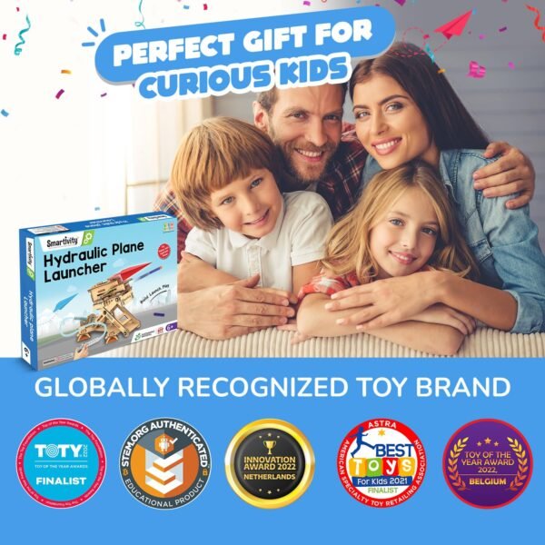 Smartivity 2in1 Hydraulic Aeroplane & Dart Launcher Toy for Kids 6-14 Years Old | Birthday Gifts for Boys & Girls | DIY Science Toy for Kids 6,7,8,9,10,11,12,13,14 YearsI STEM Wooden Construction Game