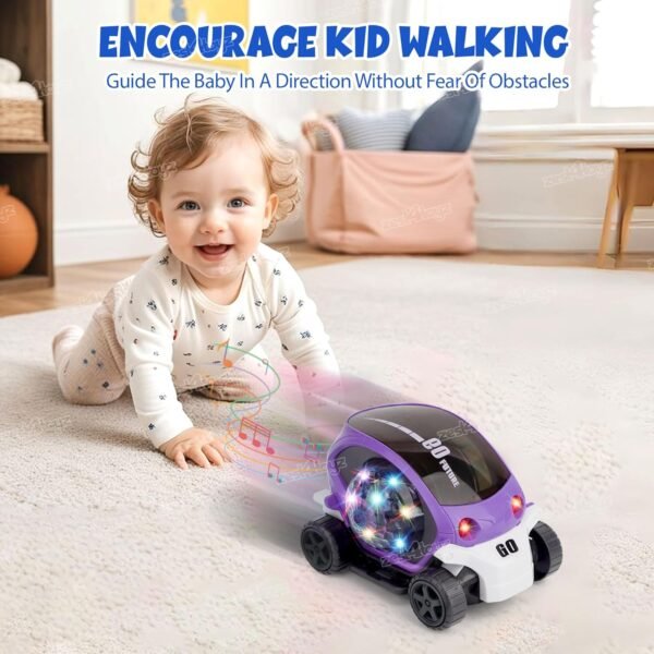 Zest 4 Toyz Stunt Car 360 Degree Rotating Stunt Car Bump and Go Toy with 4D Lights & Sounds Musical Car Battery Operated Toy for Kids - Assorted (Pack of 1)