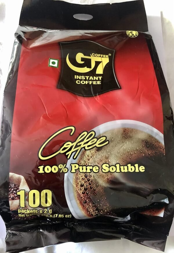 G 7 INSTANT COFFEE G7- Trung Nguyen Instant Ground 100% Vietnamese Black Soluble Coffee- Medium Roast-Arabica And Robusta Blend- 2Gram Sachet -100 Sachet.- 200 Gram