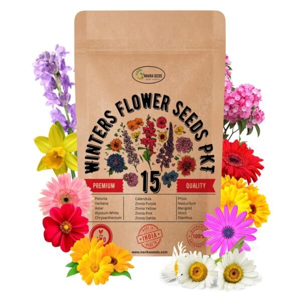 15 Pack Combo Flower Seeds for Your Home Garden | Winter | All-Season Varieties, Perfect for Indian Winters |