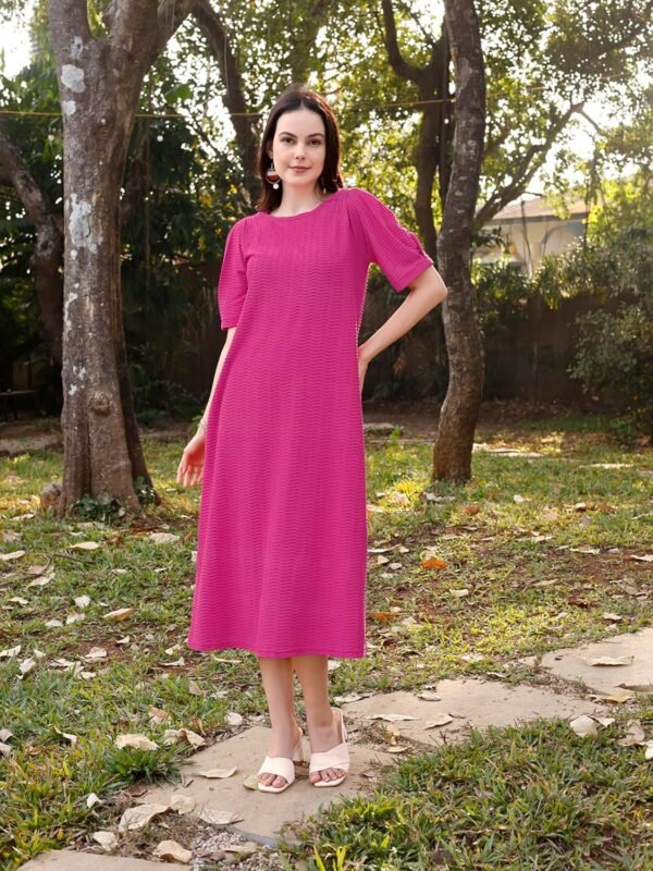 PURVAJA Women’s A-Line Below Knee Length Dress (Yuvi-011-013)