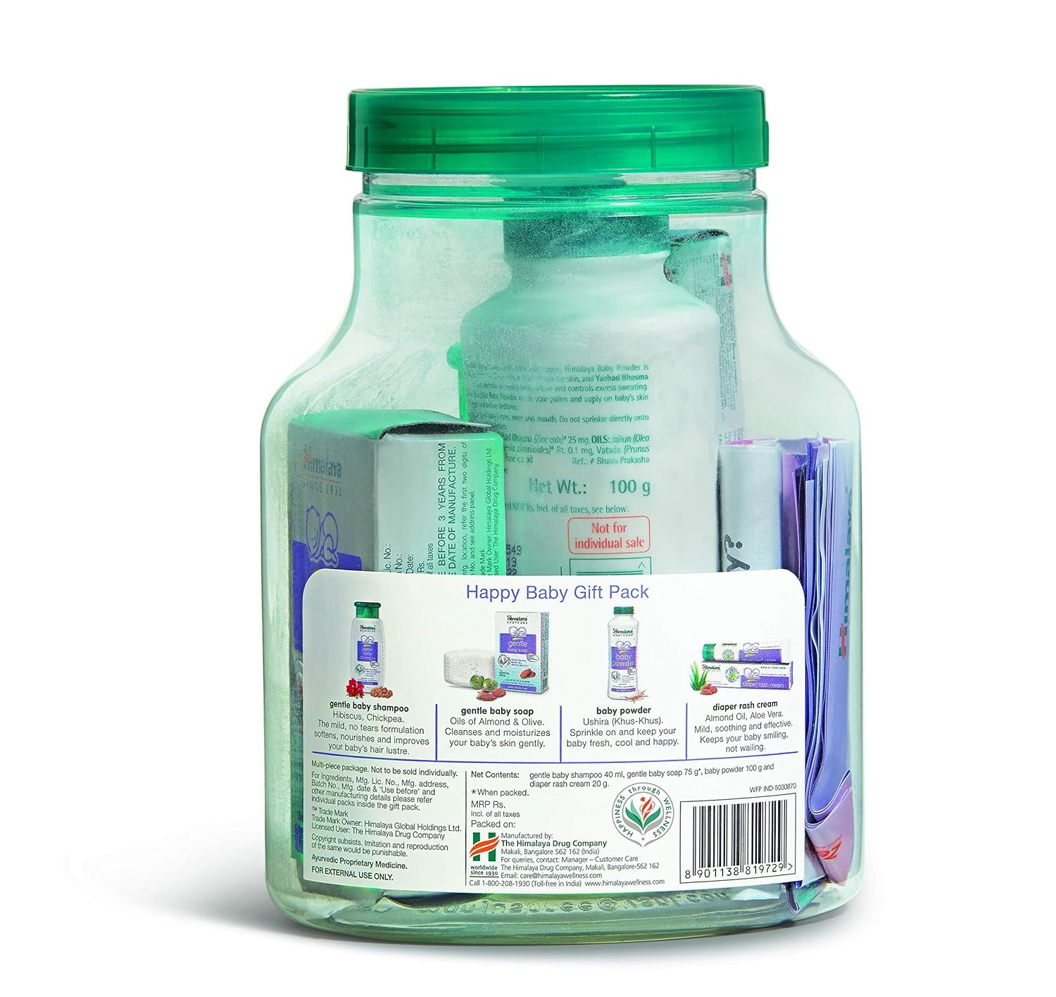 Himalaya Gentle Baby Wipes - 72 Pieces (Pack of 2) & Himalaya Herbals Babycare Gift Jar (Soap, Shampoo, Rash Cream and Powder)