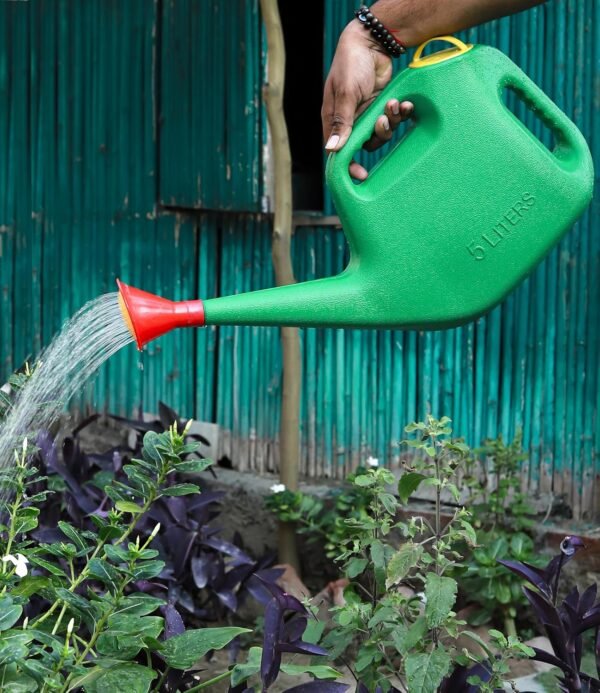 Klassic Watering Can (5L) | Plastic Green Water Can with Sprayer for Plants/Garden | Indoor Outdoor Watering Shower Can | Sprinkler for Plants | Watering Hand Bottles for Garden | Water Spray Can