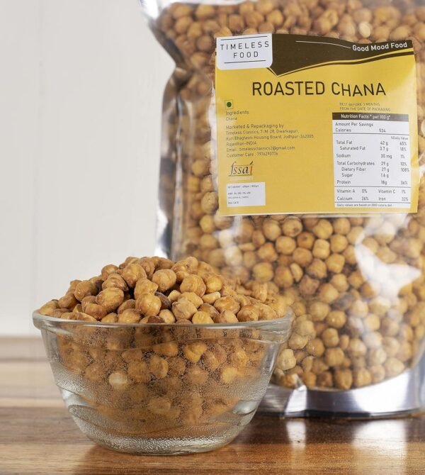 Timeless Food : Roasted Chana Without Skin | Bhuna Chana | Roasted Chickpeas (400 GM)