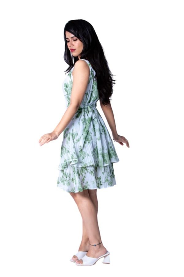 Lalaji Garments Floral Printed Western Dress for Women | One Piece Casual Dress | Mini Club Party Dress | Knee-Length Dress | Bodycon Midi Dress