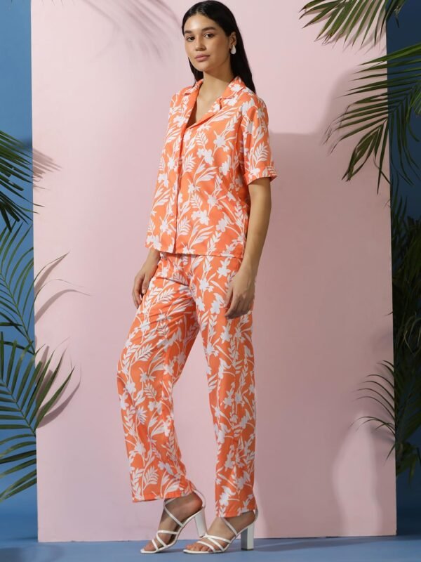 KOTTY Women's Printed Co-ord Two-Piece Set with Matching