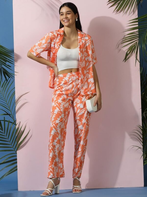 KOTTY Women's Printed Co-ord Two-Piece Set with Matching