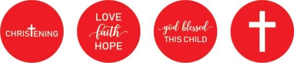 Darling Souvenir Baptism Theme Stickers Pack of 190 Pcs Candy Chocolate Labels-Red