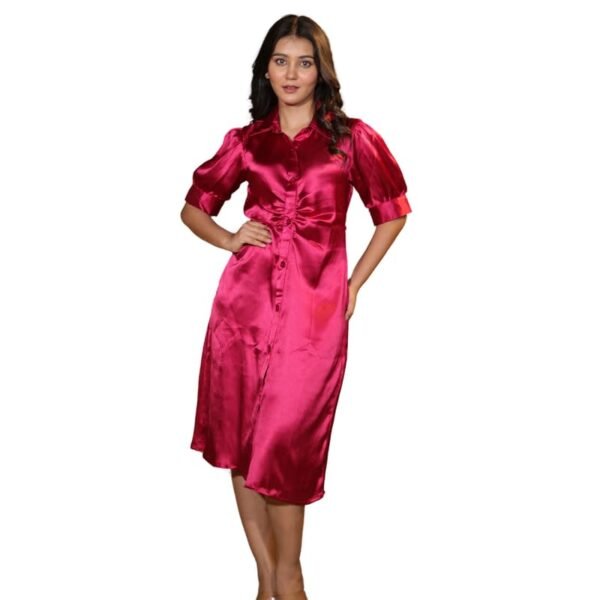 Glen Rose One Piece Dress for Women| Western dresses for women | Satin A-Line women Dress | Midi Dress | Stylish One Piece Dress | Dresses for Women.