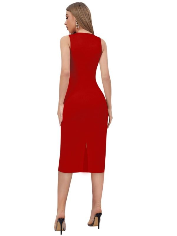 Toochki Women's Lycra Solid Bodycon Western Dress | Dress for Women | A line Dress | Winter Dress | Western Dress | Latest Women Dress | Trendy Dress for Dress | Midi Dress