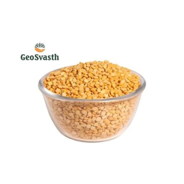 GeoSvasth Organic Chana Dal 500 gm | 100% Certified | Unpolished Bengal Gram | Rich In Protein, Fibre, Vitamins And Minerals Split Chickpea | Chemical And Pesticides Free (Pack of 3)
