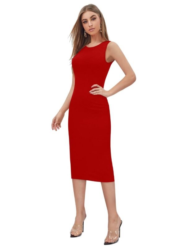Toochki Women's Lycra Solid Bodycon Western Dress | Dress for Women | A line Dress | Winter Dress | Western Dress | Latest Women Dress | Trendy Dress for Dress | Midi Dress