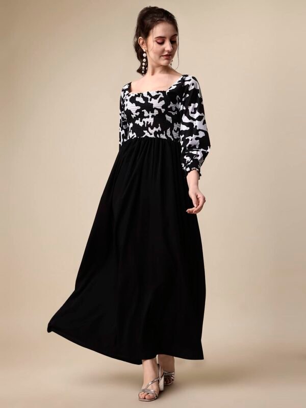 Sheetal Associates Women's Floral Printed Crepe Full Length Dress