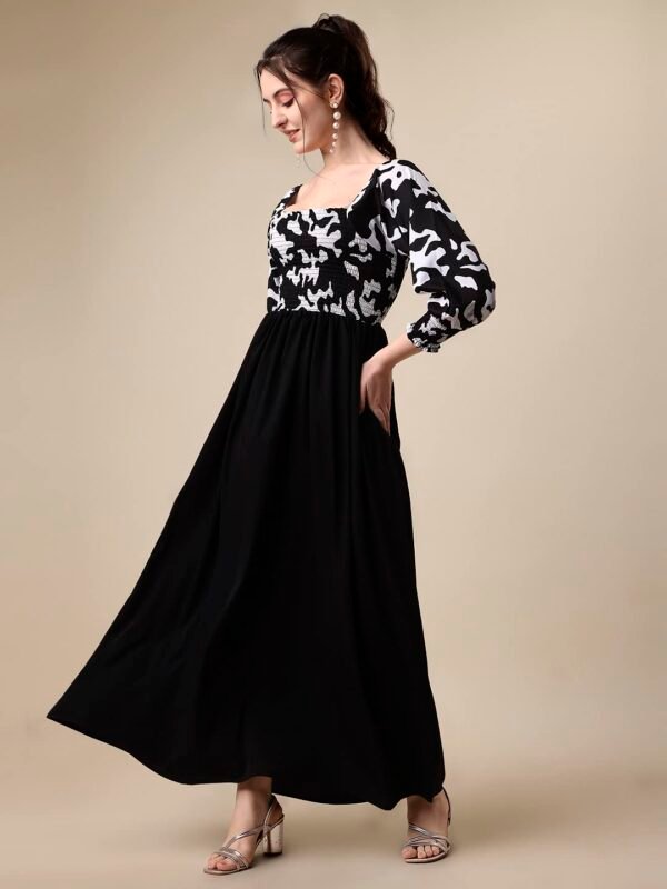 Sheetal Associates Women's Floral Printed Crepe Full Length Dress
