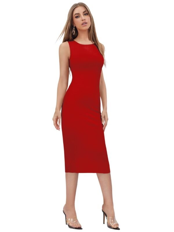 Toochki Women's Lycra Solid Bodycon Western Dress | Dress for Women | A line Dress | Winter Dress | Western Dress | Latest Women Dress | Trendy Dress for Dress | Midi Dress
