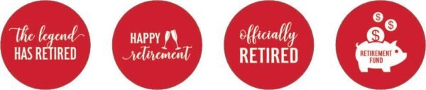 Darling Souvenir 190 Pcs Retirement Party Favor Stickers Chocolate Candy Labels-Red