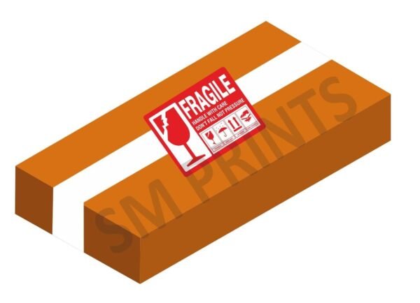 S.M. Prints||Fragile Stickers for Packing, Shipping, 10x7CM, Large Size, Handle with Care Strong Adhesive Paper Labels, Red, Pack of 100||SM-15