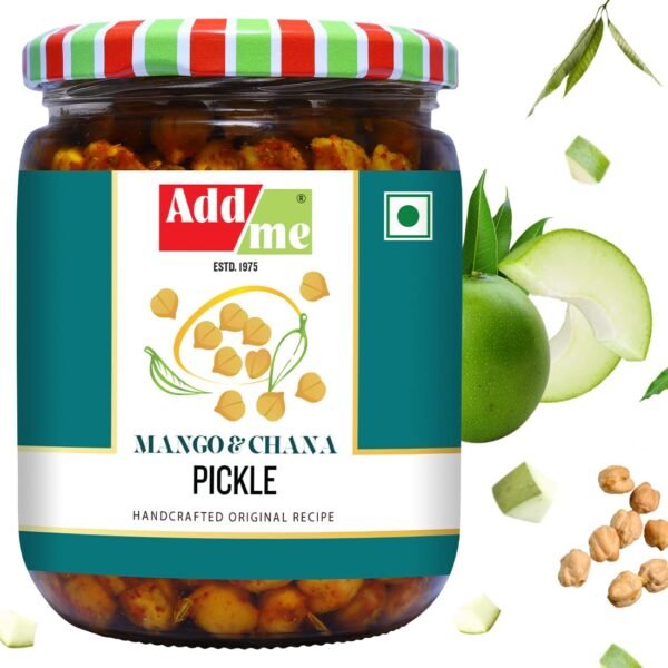 Add me Homemade aam AUR Chane ka achar 500gm, Fresh Mango & Chana Pickle 500 gm Glass Pack