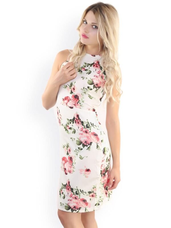 Alano Women Floral Print Short Sleeve Dress || Floral Pattern Dress for Womens || A-Line Dress || Short Sleeve Dress for Womens || Casual Women's Dresses