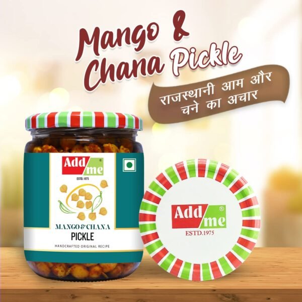 Add me Homemade aam AUR Chane ka achar 500gm, Fresh Mango & Chana Pickle 500 gm Glass Pack