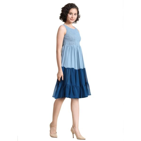 KERI PERRY Dresses for Women, Western Dresses for Women, Dress for Women, Dresses for Women, Short A-Line Dress for Girls, Maxi Dress for Women, Georgette Western Dress, Sky Blue Colour Western Dress