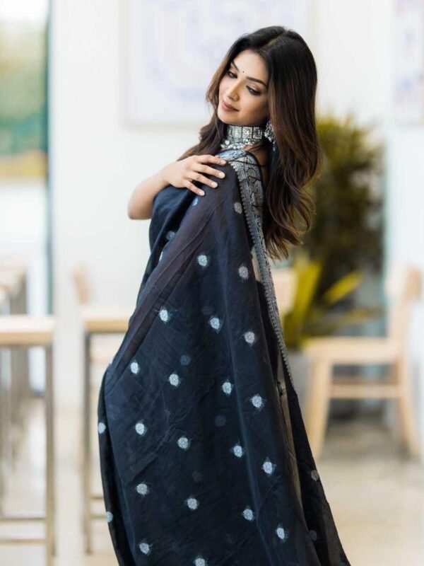 C J Enterprise Women's Pure Soft Kanjivaram Cotton Silk Saree Banarasi Style With Blouse Piece for Wedding (Fatima-51)