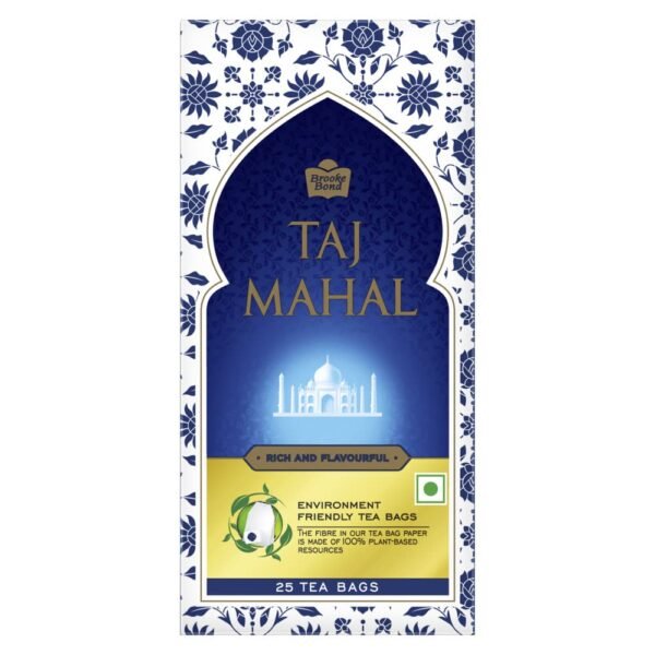 Taj Mahal Brooke Bond, 25 Tea Bags, 47.5 Grams (1.9 g each), Vegetarian
