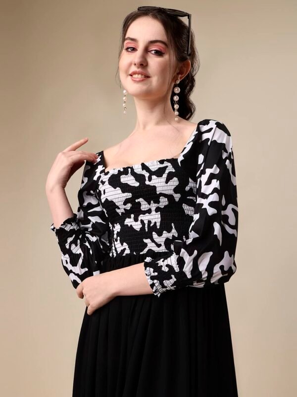 Sheetal Associates Women's Floral Printed Crepe Full Length Dress