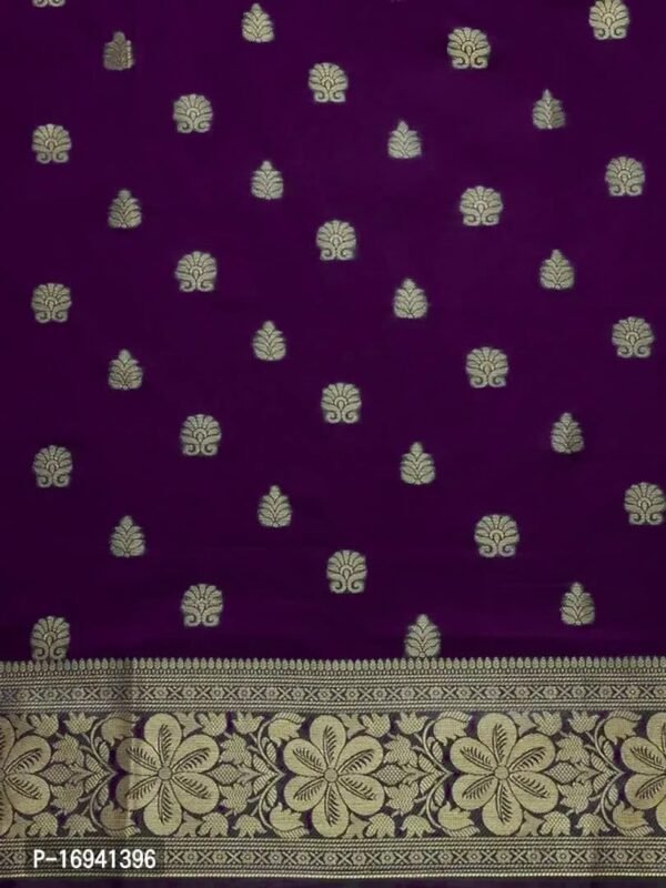 C J Enterprise Women's Banarasi Saree Pure Kanjivaram Silk Saree Soft Design Wear Pattu Sarees Latest Cotton With Blouse Piece Kanchipuram for Wedding new ladies 2023 sadi (Vruksh-1) (Purple)