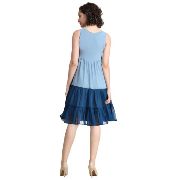 KERI PERRY Dresses for Women, Western Dresses for Women, Dress for Women, Dresses for Women, Short A-Line Dress for Girls, Maxi Dress for Women, Georgette Western Dress, Sky Blue Colour Western Dress