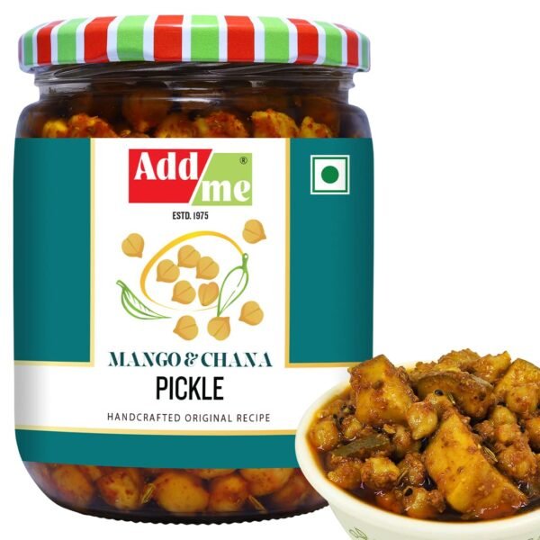 Add me Homemade aam AUR Chane ka achar 500gm, Fresh Mango & Chana Pickle 500 gm Glass Pack