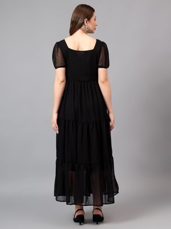 Bright nex Women's Black Lace Tiered Maxi Dress