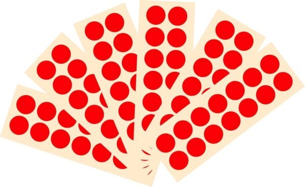 Crazy Sutra 25mm Dots Sticker Round Circle Blank Labels Self Adhesive Bright Red Color (1000pc),