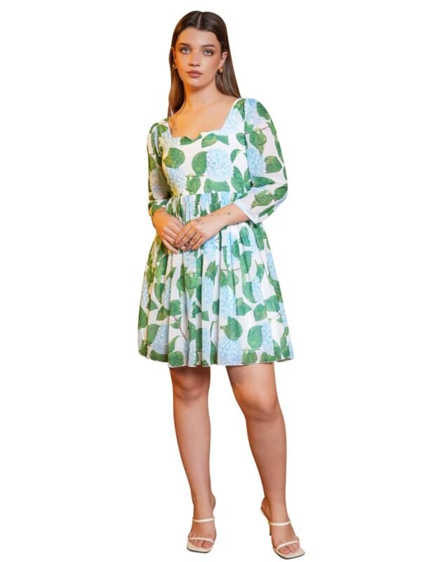 PURVAJA Women’s Fit & Flare Above Knee Length Dress (Floe-010-012)