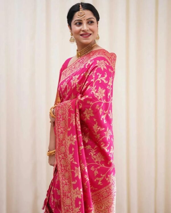 Sugathari Women's Pure Kanjivaram Silk Saree Banarasi Silk Saree With Blouse Piece (SAM PARI S-7)