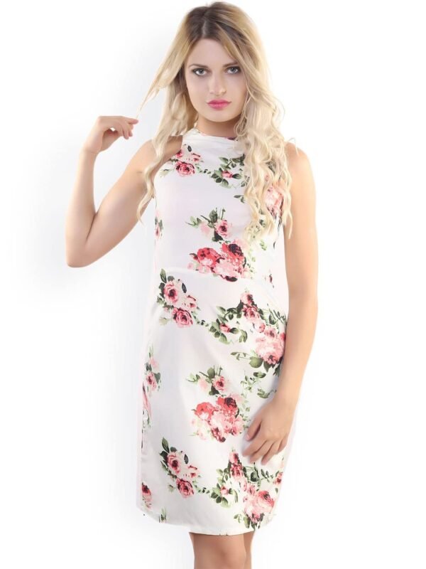 Alano Women Floral Print Short Sleeve Dress || Floral Pattern Dress for Womens || A-Line Dress || Short Sleeve Dress for Womens || Casual Women's Dresses