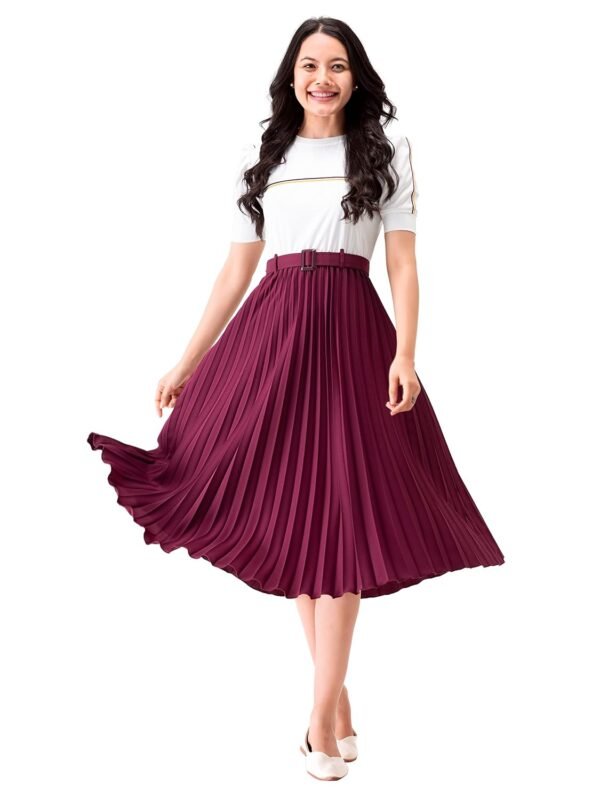AASK Women Fit& Flare Polyster Solid Dress for Women