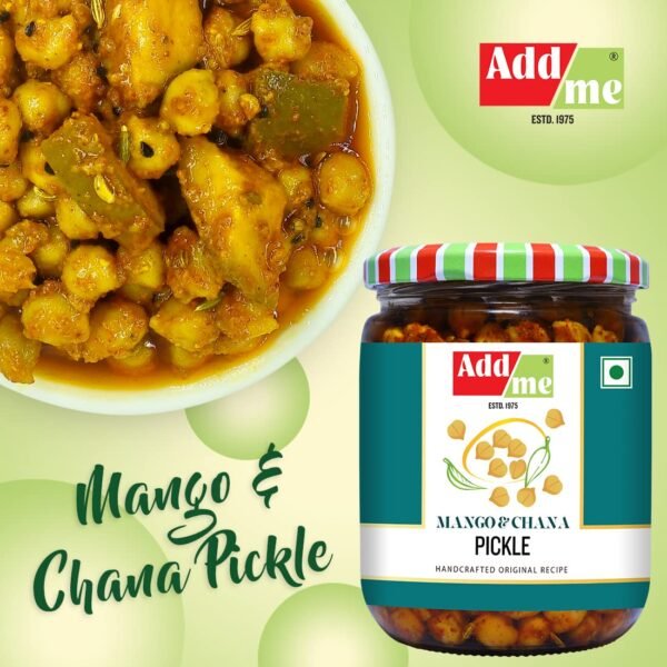 Add me Homemade aam AUR Chane ka achar 500gm, Fresh Mango & Chana Pickle 500 gm Glass Pack