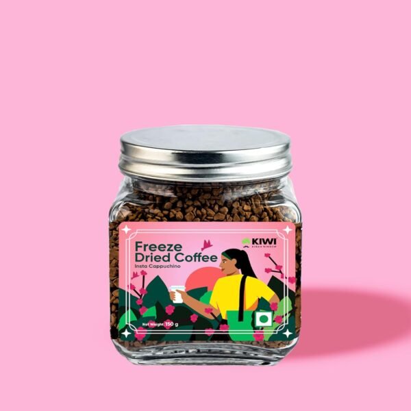 KIWI ( Kisan Window) Freeze Dried Coffee- 150g | 100% Arabica Coffee | Premium Arabica Coffee Blend | For Flavour Rich Cappuccino & Intense Espresso | Instant Arabica Coffee | Aromatic & Flavour Rich Arabica Coffee |- 150g