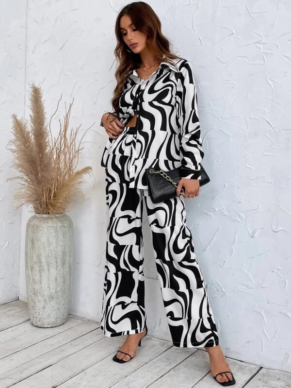 Leriya Fashion Ethnic Co Ord Set || Frenchy Striped & Geo Print Co-Ord Set for Women | Casual Wear for Women | Kurti Pant Set || Kurti Pant Set for Women