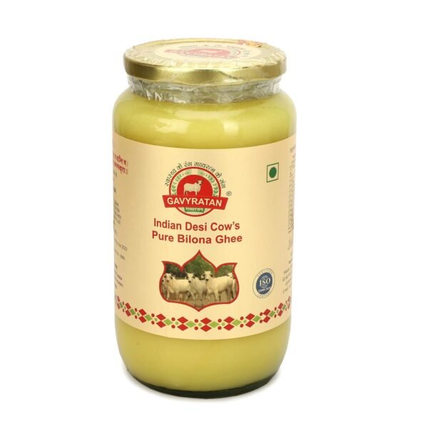 GAVYRATAN 100% Pure Tharparkar A2 Cow Ghee: Made Using Traditional Bilona Method in Glass Jar - Non GMO and Organic (Pack of 1 500 gm)